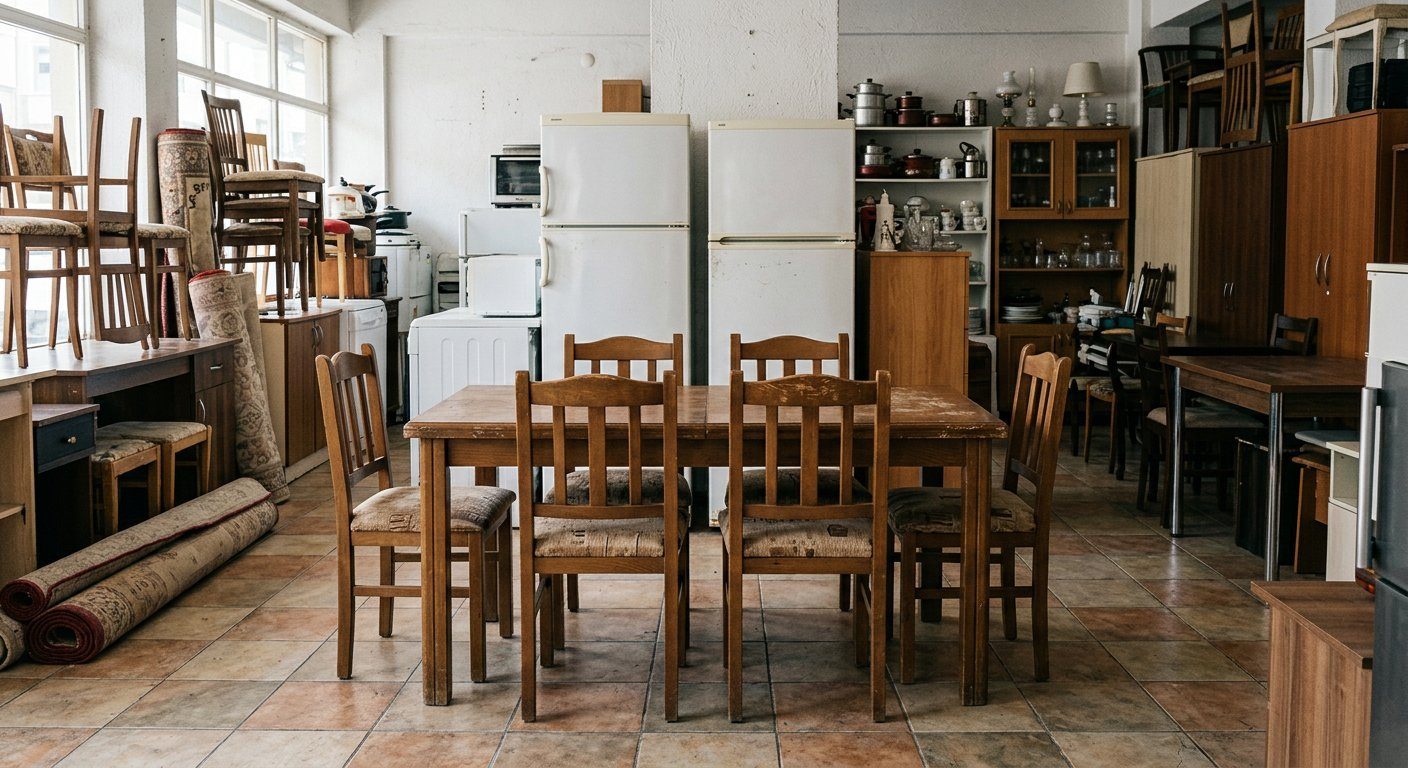 Ahşap yemek masası ve sandalyelerin görünümü