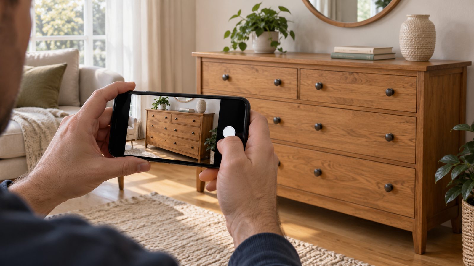 Satılacak mobilyanın fotoğrafının çekilmesi – temsili görsel